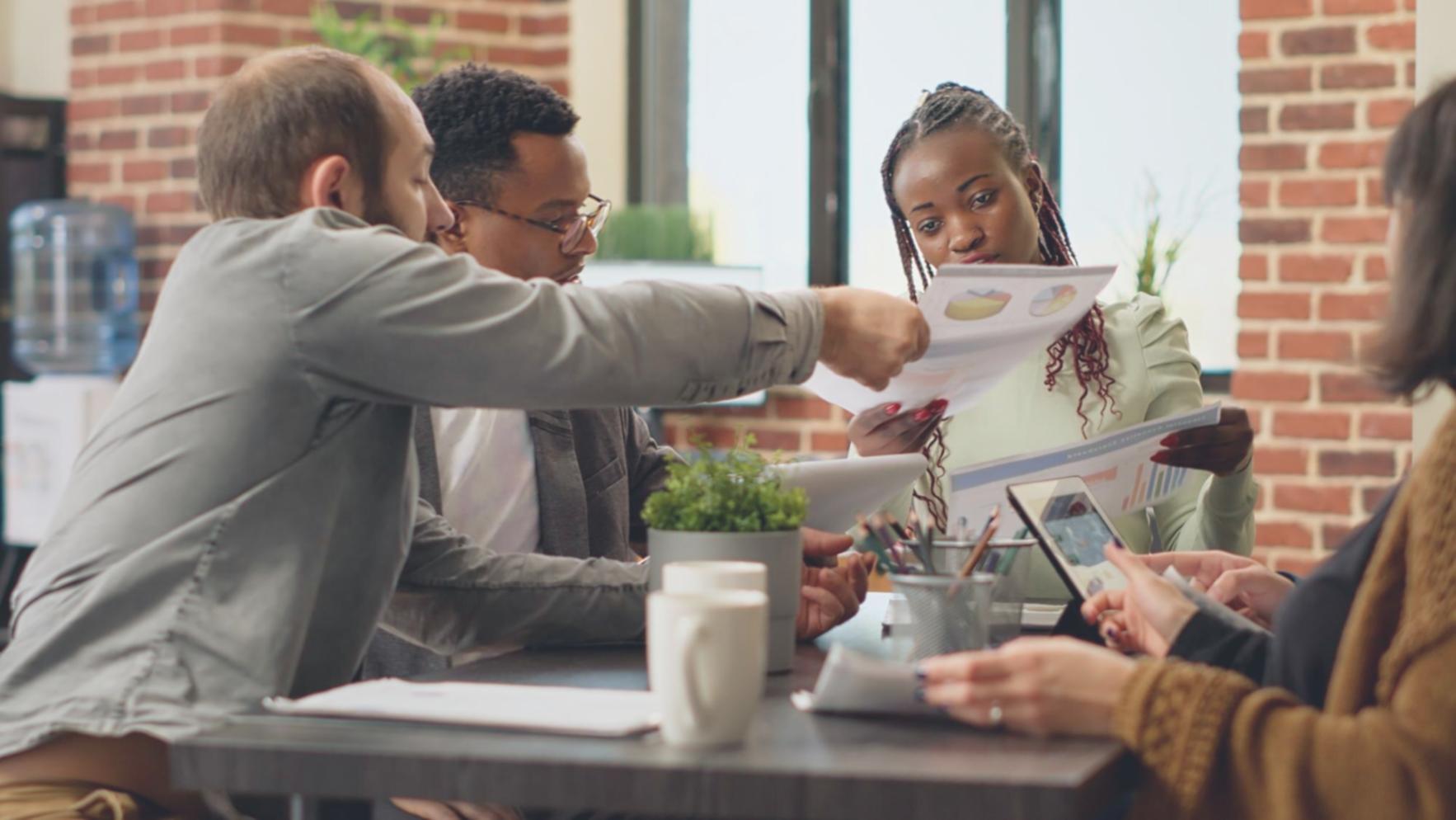Team collaboration workspace showing adaptive work environment